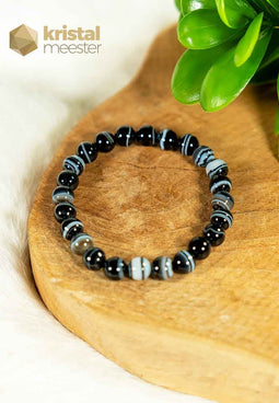 Agate / Onyx Ball Bracelet - 8 mm