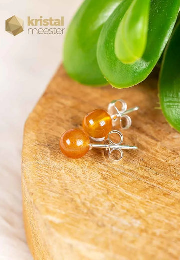 Carnelian Earrings - 6 mm