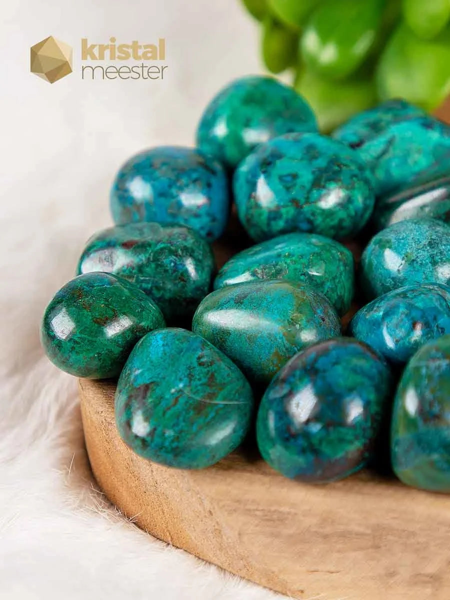 Chrysocolla trommelstenen - maat M