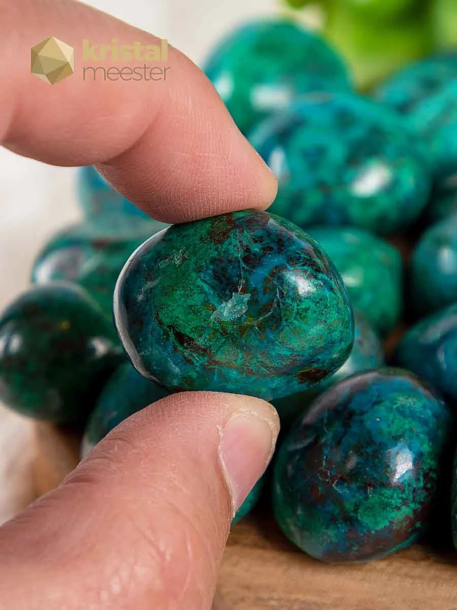 Chrysocolla trommelstenen - maat M