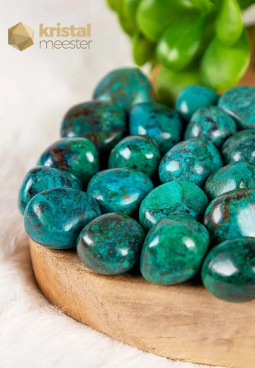 Chrysocolla trommelstenen - maat S