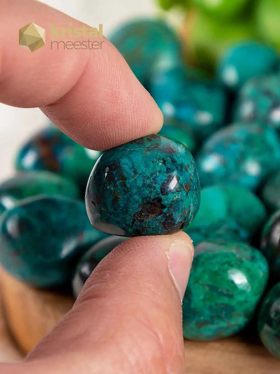 Chrysocolla trommelstenen - maat S