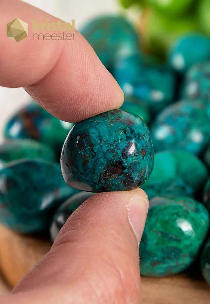 Chrysocolla trommelstenen - maat S