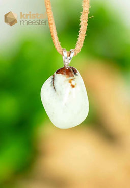 Lemon Magnesite pendant with silver loop - no. 4