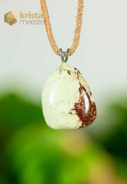 Lemon Magnesite pendant with silver loop - no. 2