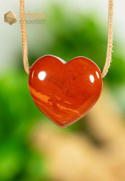 Red Jasper Heart Pendant, drilled - no. 2