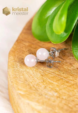 Rose Quartz Earrings - 6 mm